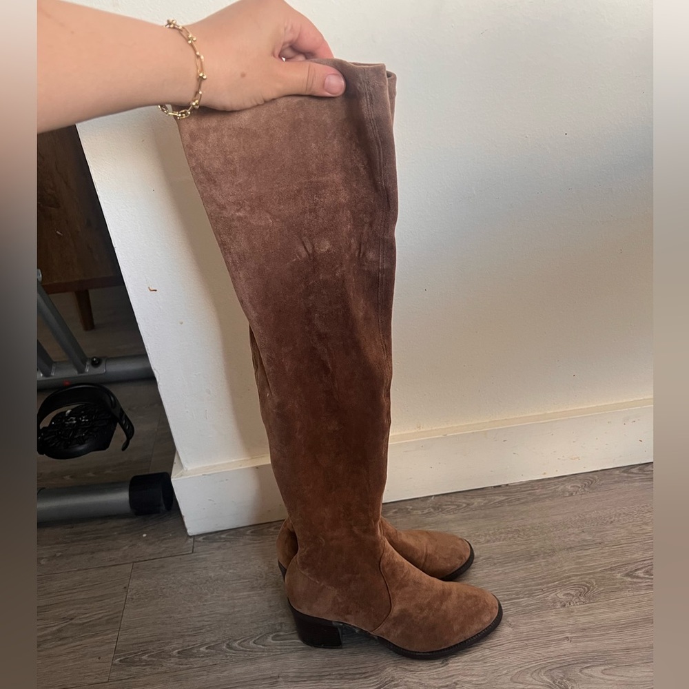 Brown Suede Over-the-Knee Boots sz 39
